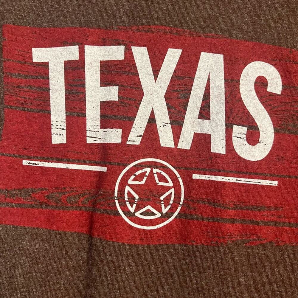 Texas XL T-shirt mens Chocolate Brown soft vacation western country Lone Star - Picture 2 of 4